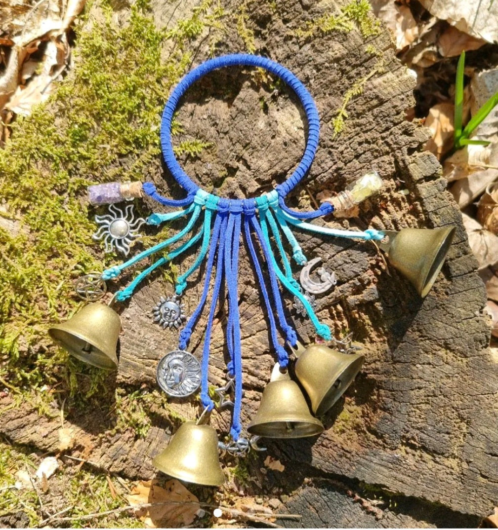Witch Bells Handmade with home protecting Crystal chips