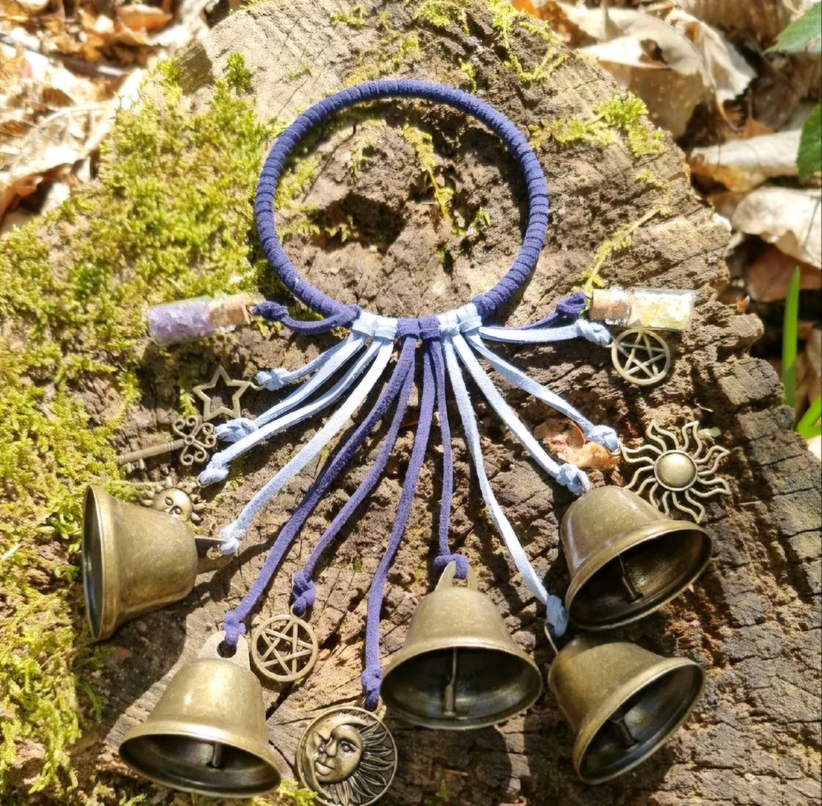 Witch Bells Handmade with home protecting Crystal chips