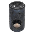 Black Crackle Pillar Oil Burner & Wax Warmer