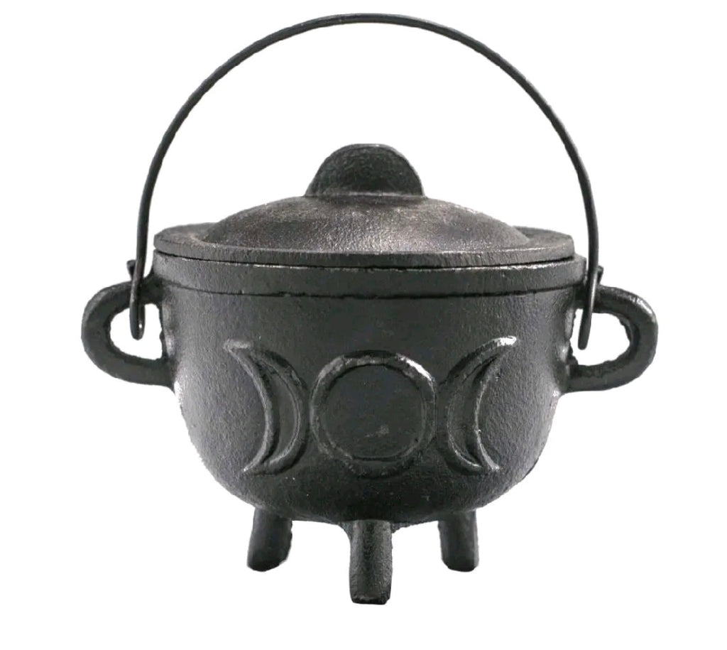 Cast Iron Cauldron with Triple Moon