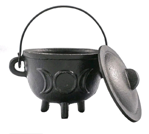 Cast Iron Cauldron with Triple Moon