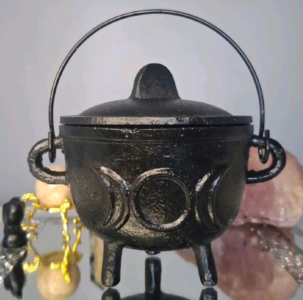 Cast Iron Cauldron with Triple Moon