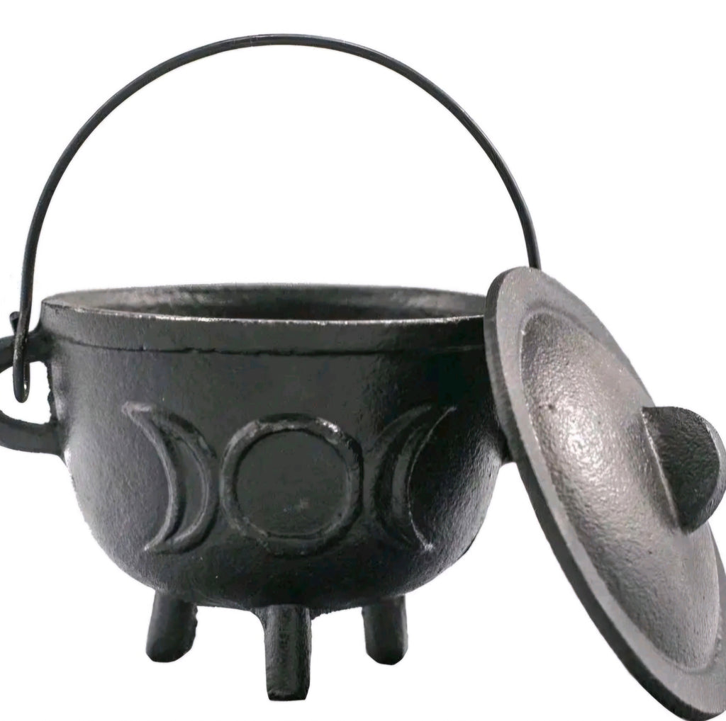 Cast Iron Cauldron with Triple Moon