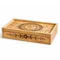 Tarot Wooden Storage Tray with Drawer – Sun & Moon Design