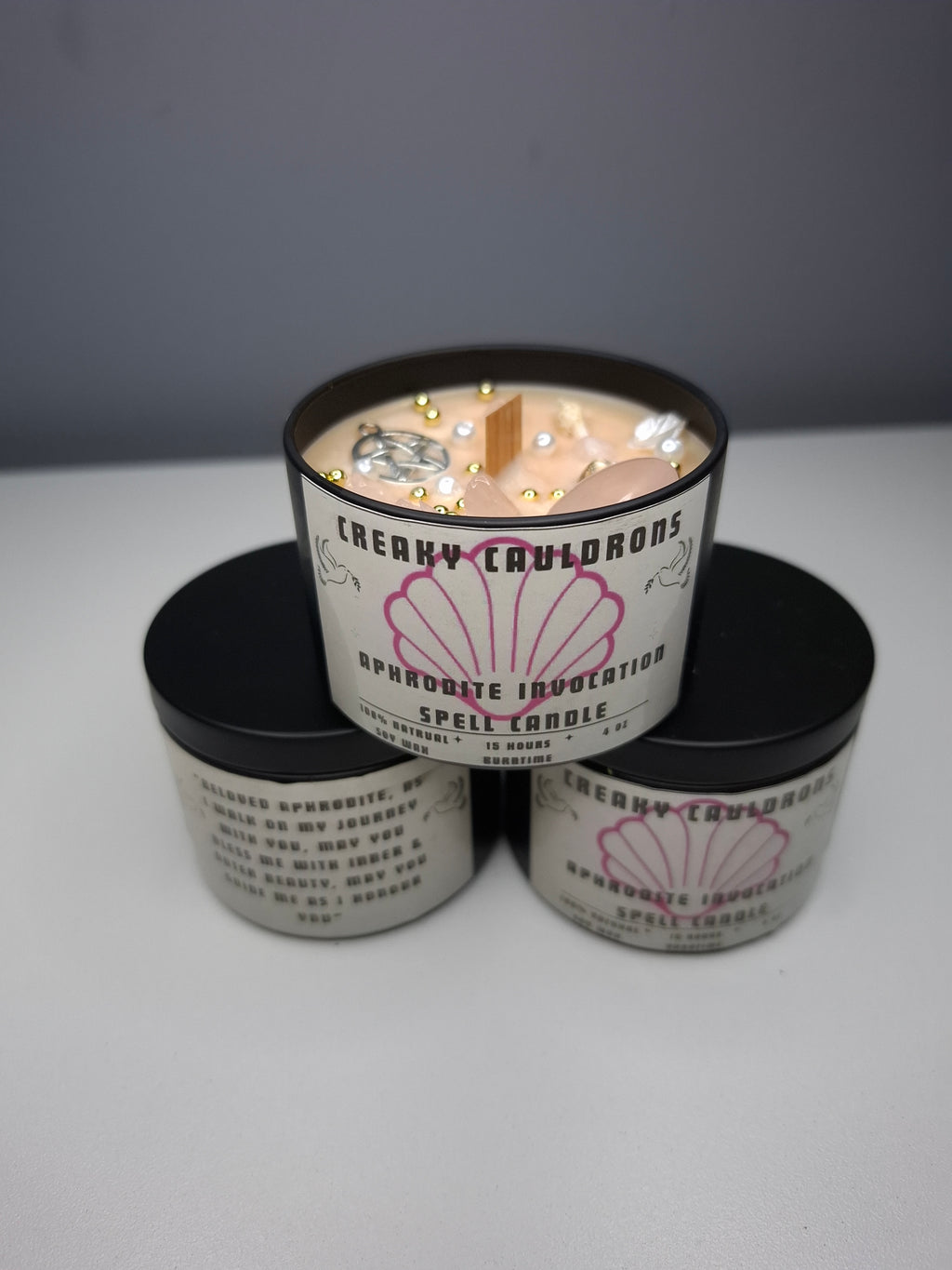 Aphrodite Invocation Tin Spell Candle