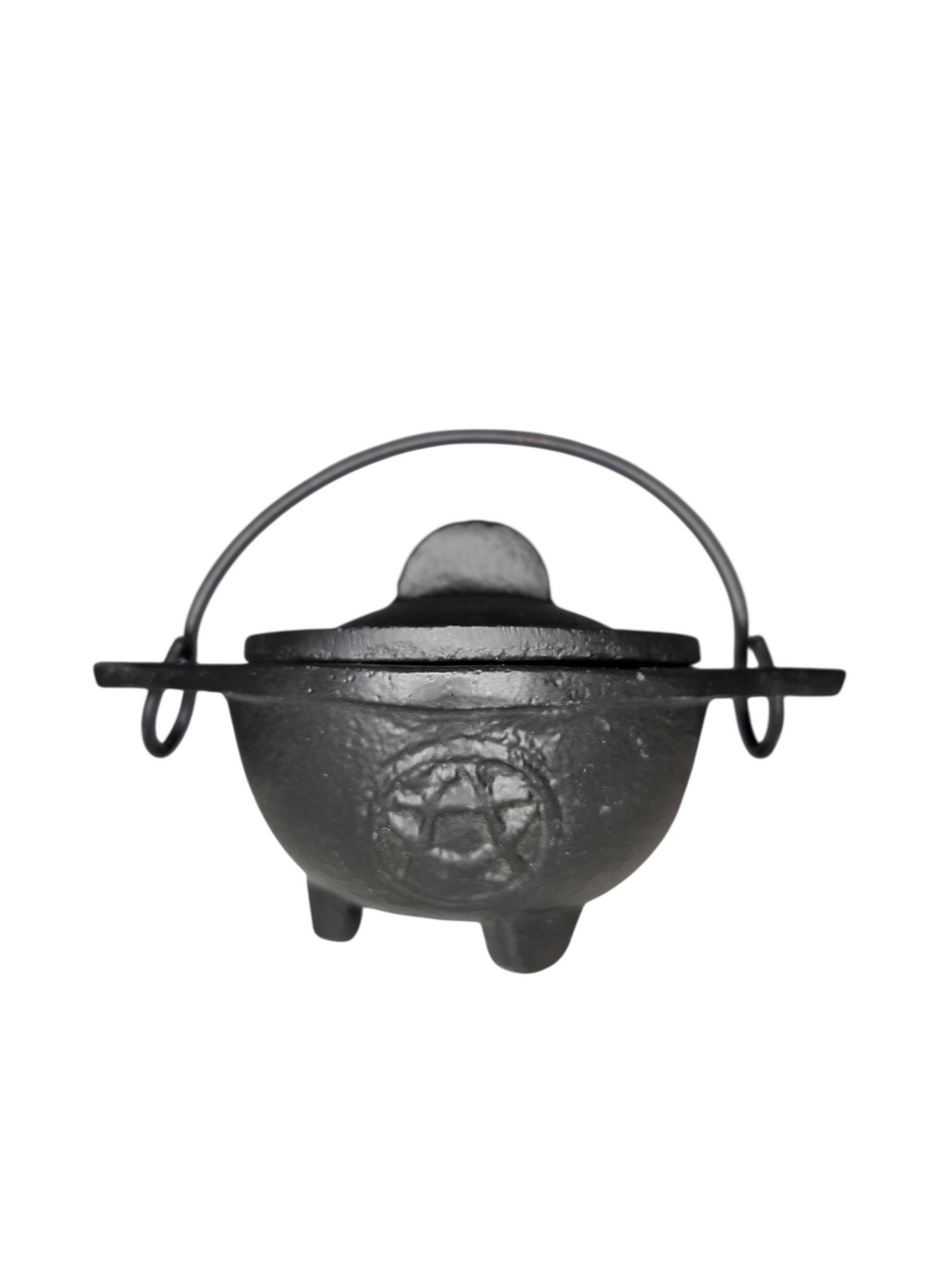 Cast Iron Cauldron With Pentagram Design