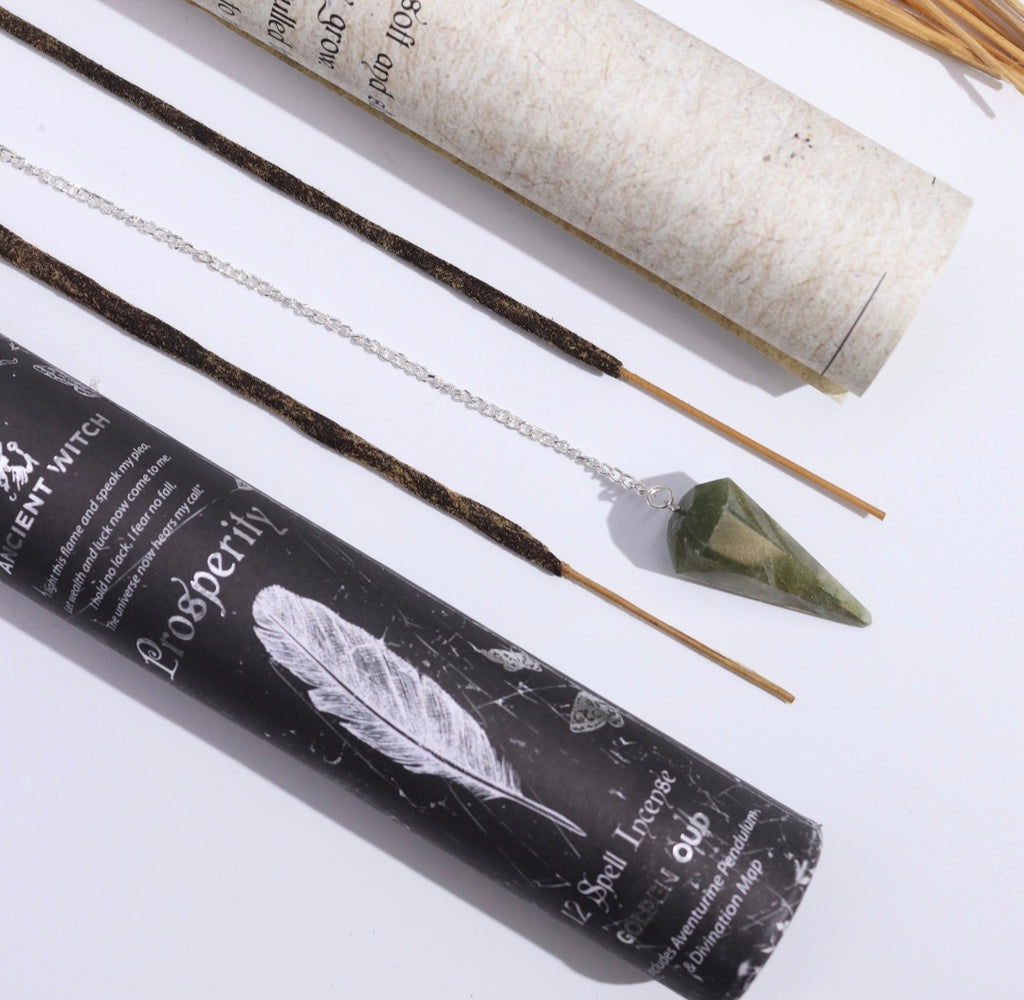 Ancient Witch Spell Incense With Pendulum & Divination Map