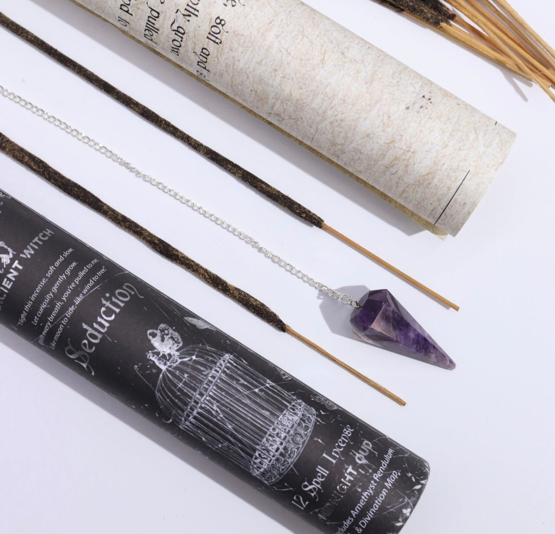 Ancient Witch Spell Incense With Pendulum & Divination Map