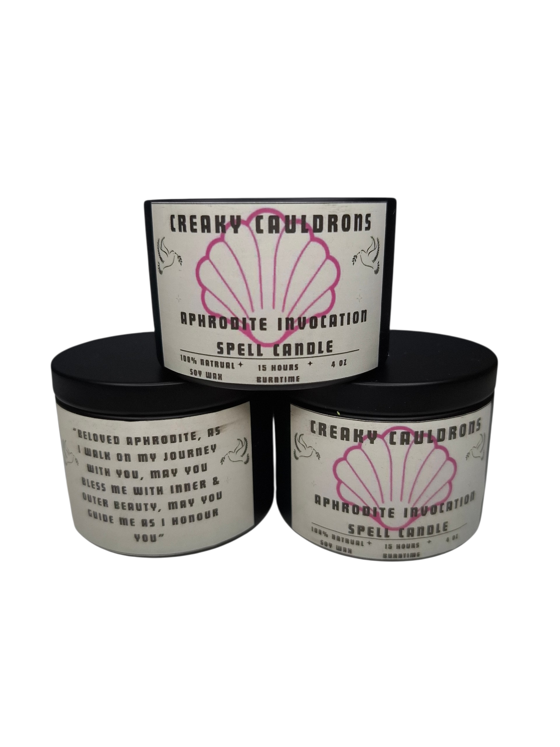 Aphrodite Invocation Tin Spell Candle