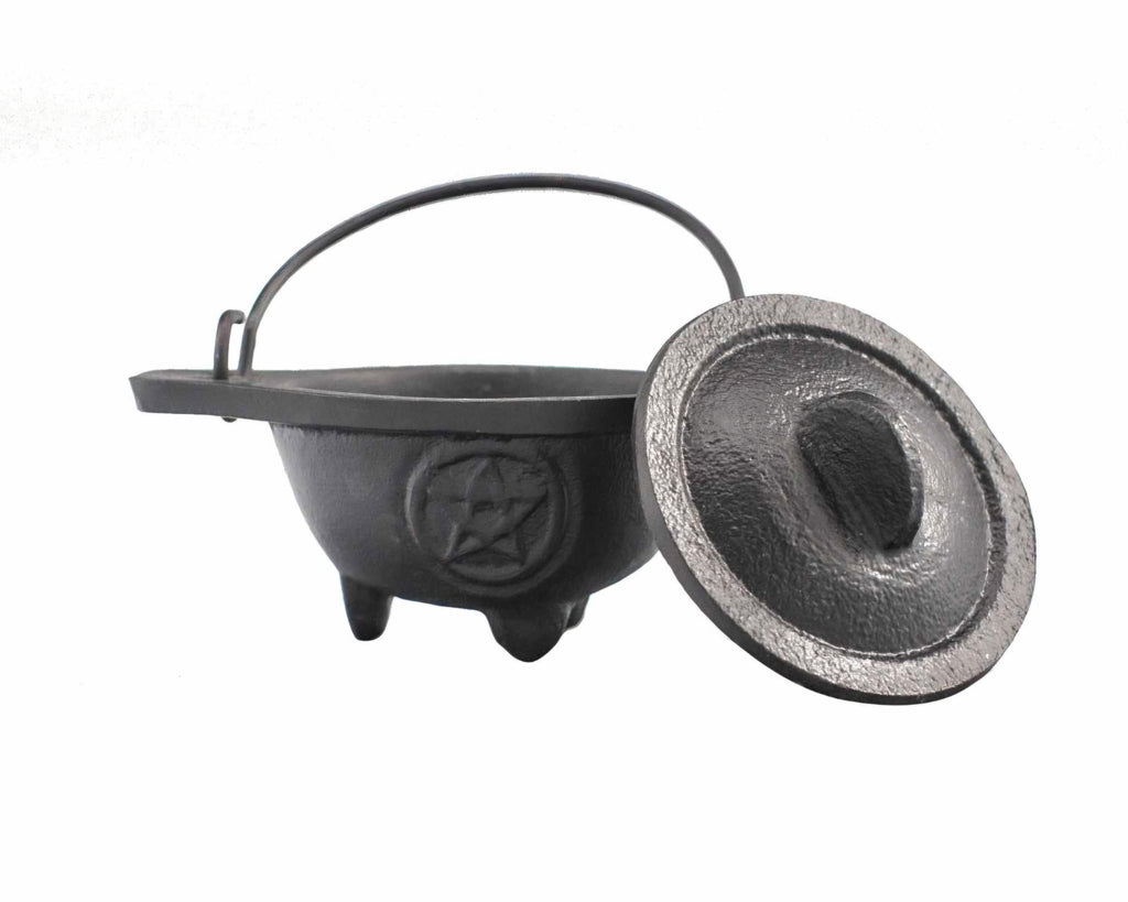 Cast Iron Cauldron With Pentagram Design