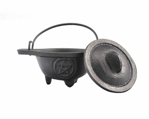 Cast Iron Cauldron With Pentagram Design